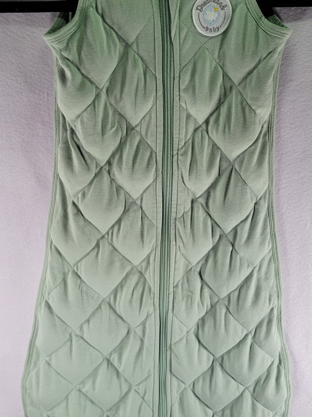 Sleeveless Mint Green Quilted Baby Sleep Sack Pajama - Cozy Zippered Swaddle